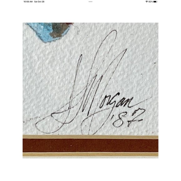 OOAK Pastel Chalk Wall Art Drawing Vtg 80s Boy Girl Signed Framed Matted 22x27 - Picture 4 of 11